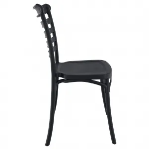 Stohovateľná stolička, čierna, SAVITO