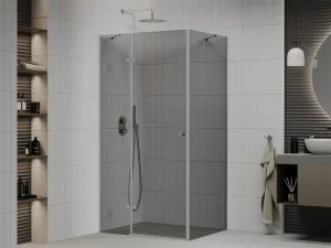 MEXEN/S - ROMA sprchovací kút 90x80, grafit, chróm 854-090-080-01-40