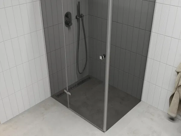 MEXEN/S - ROMA sprchovací kút 90x80, grafit, chróm 854-090-080-01-40
