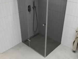 MEXEN/S - ROMA sprchovací kút 90x80, grafit, chróm 854-090-080-01-40