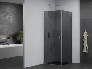 MEXEN/S - PRETORIA sprchovací kút 80x80, grafit, chróm 852-080-080-01-40