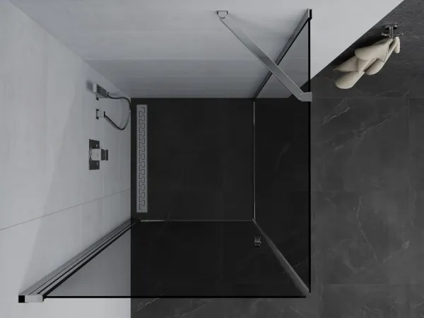 MEXEN/S - PRETORIA sprchovací kút 80x80, grafit, chróm 852-080-080-01-40
