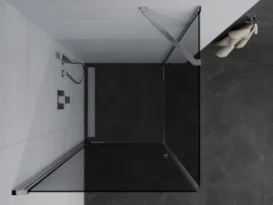 MEXEN/S - PRETORIA sprchovací kút 80x80, grafit, chróm 852-080-080-01-40