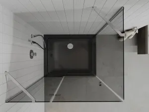 MEXEN/S - Roma sprchovací kút 80x100, grafit, chróm + čierna vanička so sifónom 854-080-100-01-40-4070