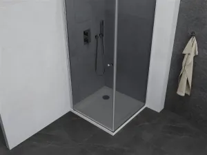 MEXEN/S - Pretória sprchovací kút 80x80, grafit, chróm + sprchová vanička vrátane sifónu 852-080-080-01-40-4010