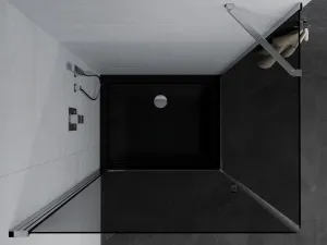 MEXEN/S - Pretória sprchovací kút 100x70, grafit, chróm + sprchová vanička vrátane sifónu 852-100-070-01-40-4070