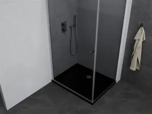MEXEN/S - Pretória sprchovací kút 100x70, grafit, chróm + sprchová vanička vrátane sifónu 852-100-070-01-40-4070