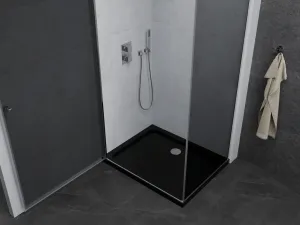 MEXEN/S - Pretória sprchovací kút 80x100, grafit, chróm + sprchová vanička vrátane sifónu 852-080-100-01-40-4070