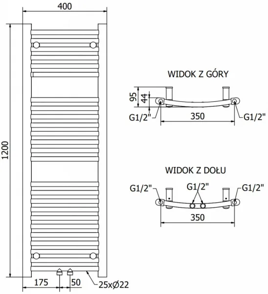 Mexen Ares, 1200 x 400 mm, W102-1200-400-00-01