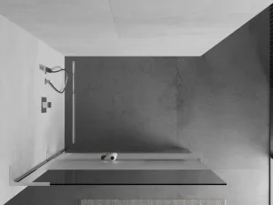 MEXEN/S - Kioto+ L Sprchová zástena WALK-IN s poličkou a držiakom uterákov 80 x 200, transparent/dekor, chróm 800-080-123-01-35