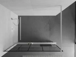 MEXEN/S - Kioto+ Sprchová zástena WALK-IN s poličkou a držiakom uterákov 70 x 200, čierny vzor, biela 800-070-121-20-78