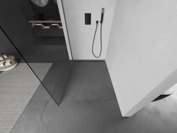 MEXEN/S - Kyoto Sprchová zástena WALK-IN 80 x 200, transparent 8 mm, grafit kartáčovaná 800-080-101-66-00