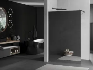 MEXEN/S - Kyoto Sprchová zástena WALK-IN 70 x 200, zrkadlové 8 mm, grafit metal 800-070-101-95-50