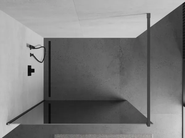 MEXEN/S - Kyoto Sprchová zástena WALK-IN 70 x 200, zrkadlové 8 mm, grafit metal 800-070-101-95-50