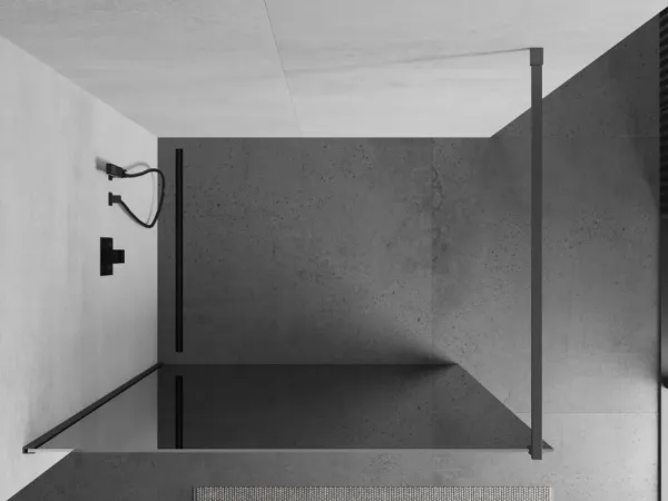 MEXEN/S - Kyoto Sprchová zástena WALK-IN 100 x 200, zrkadlové 8 mm, grafit metal 800-100-101-95-50