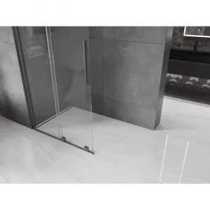 MEXEN/S - Velár posuvné sprchové dvere Walk-in 85, transparent, grafit kartáčovaná 871-085-000-03-66
