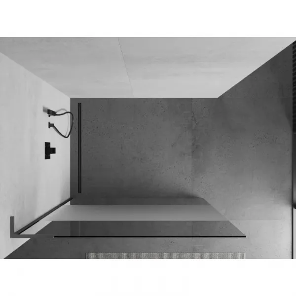 MEXEN/S - Kyoto L Sprchová zástena WALK-IN 80 x 200, transparent/dekor, grafit metal 800-080-103-95-35