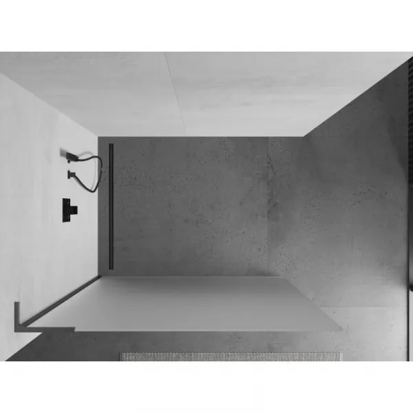 MEXEN/S - Kioto L Sprchová zástena WALK-IN 120 x 200, dekor, grafit metal 800-120-103-95-30