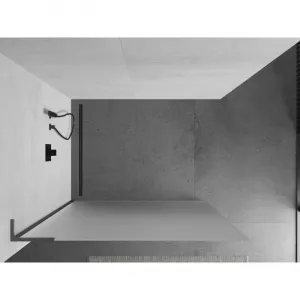 MEXEN/S - Kioto L Sprchová zástena WALK-IN 120 x 200, dekor, grafit metal 800-120-103-95-30