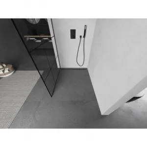 MEXEN/S - Kioto L Sprchová zástena WALK-IN 120 x 200, čierny vzor, grafit metal 800-120-103-95-77