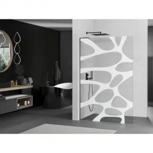 MEXEN/S - KiotoL Sprchová zástena WALK-IN 100 x 200, biela vzor, grafit metal 800-100-103-95-97
