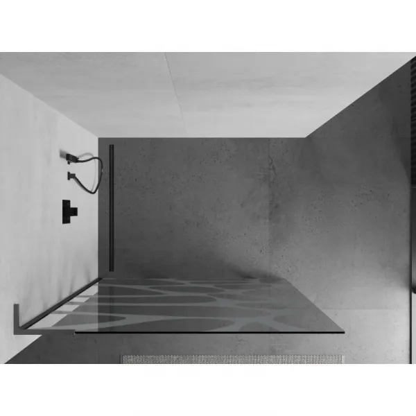 MEXEN/S - KiotoL Sprchová zástena WALK-IN 80 x 200, biela vzor, grafit metal 800-080-103-95-97