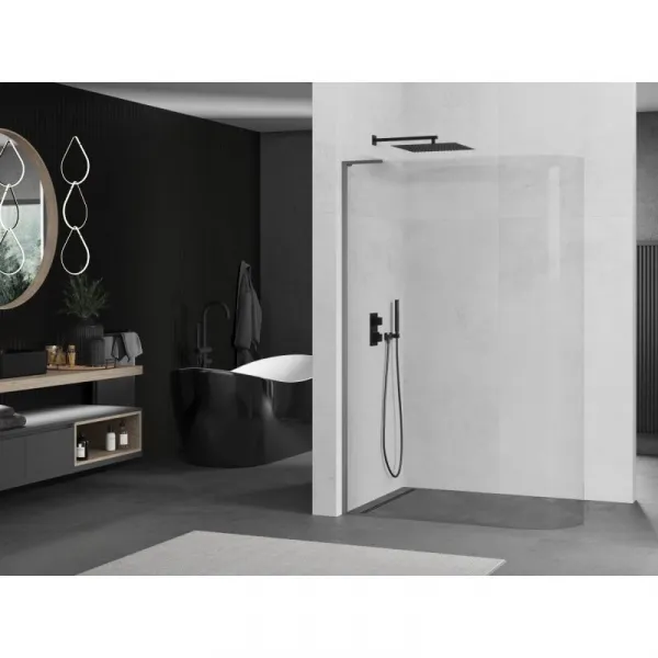 MEXEN/S - KiotoL Sprchová zástena WALK-IN 110 x 200, transparent, grafit metal 800-110-103-95-06