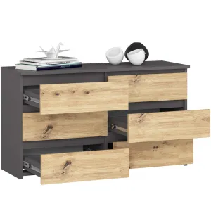 Ak furniture Komoda CL6 100 cm grafitovo šedá/dub artisan