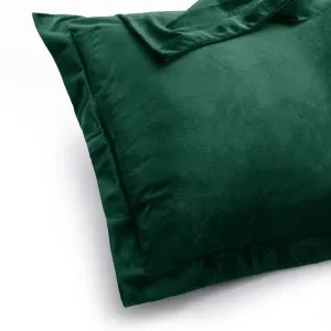 Obliečky na vankúše AmeliaHome Velvet Side tmavozelené, veľkosť 45x45
