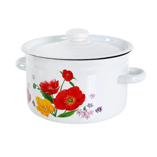 TORO Smaltovaný hrniec s pokrievkou 4,5l ovocie