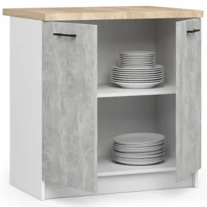 Ak furniture Kuchynská skrinka Olivie S 80 cm 2D biela/betón/dub sonoma