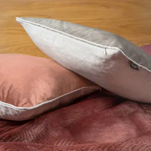 Obliečka na vankúš VELVET bordová / svetlosivá