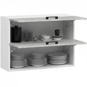 Ak furniture Závěsná kuchyňská skříňka OLIVIE 80x58 cm matná bílá/beton