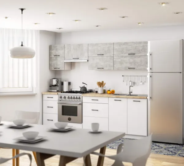 Ak furniture Závěsná kuchyňská skříňka OLIVIE 80x58 cm matná bílá/beton
