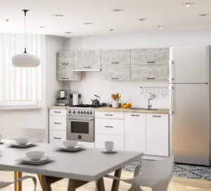 Ak furniture Závěsná kuchyňská skříňka OLIVIE 80x58 cm matná bílá/beton