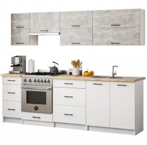 Ak furniture Závěsná kuchyňská skříňka OLIVIE 80x58 cm matná bílá/beton
