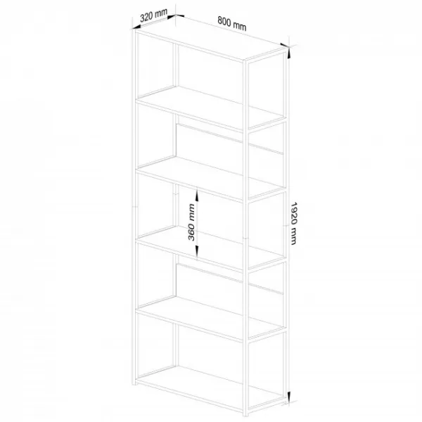 Ak furniture Regál LOFT 80 cm bílý