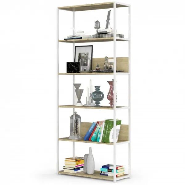 Ak furniture Regál LOFT 80 cm biely/dub artisan