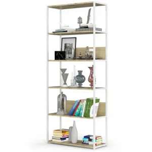 Ak furniture Regál LOFT 80 cm biely/dub artisan