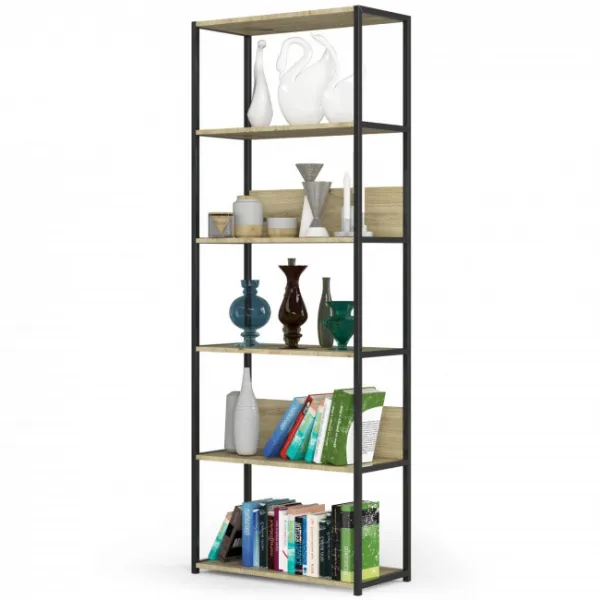 Ak furniture Regál LOFT 70 cm černý/dub artisan