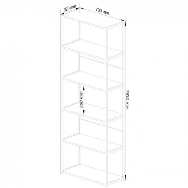 Ak furniture Regál LOFT 70 cm bílý