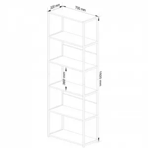 Ak furniture Regál LOFT 70 cm bílý