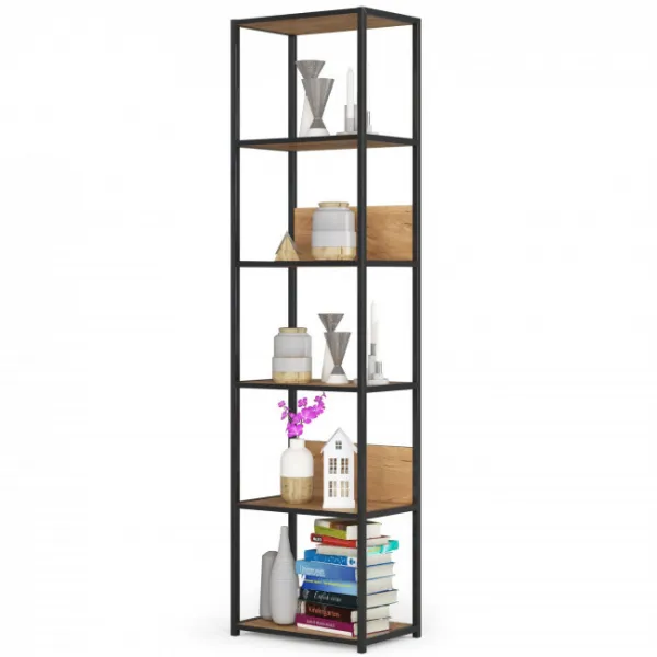 Ak furniture Regál PRAMONI 50x192 cm černý/dub craft