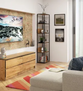Ak furniture Regál PRAMONI 50x192 cm černý/dub craft