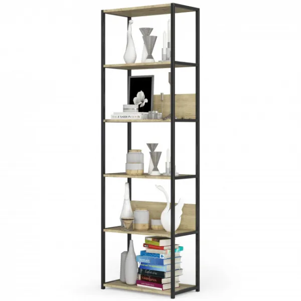 Ak furniture Regál PRAMONI 60x192 cm černý/dub artisan