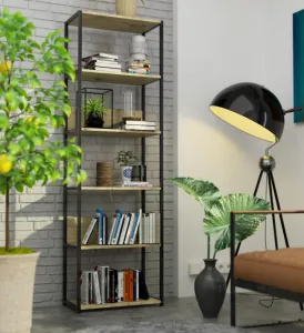 Ak furniture Regál PRAMONI 60x192 cm černý/dub artisan