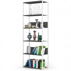 Ak furniture Regál LOFT 70 cm bílý/šedý