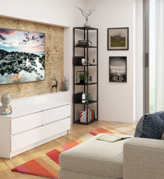 Ak furniture Regál LOFT 50 cm černý