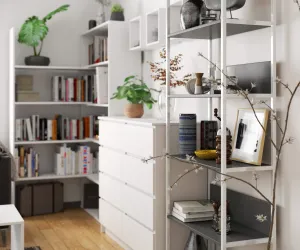 Ak furniture Regál LOFT 70 cm bílý/šedý