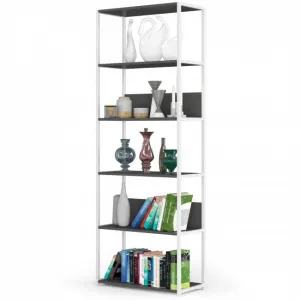 Ak furniture Regál LOFT 70 cm bílý/šedý